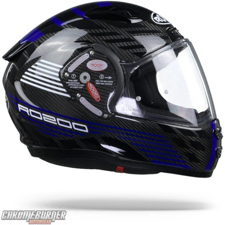 ROOF RO200 Carbon Speeder Black Blue Full Face Helmet TheMenzZone